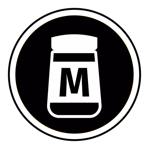 Icon of a jar with a large M on it