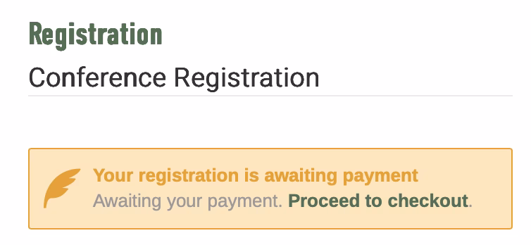 Registration Form: Awaiting Payment Registration Form: Awaiting Payment